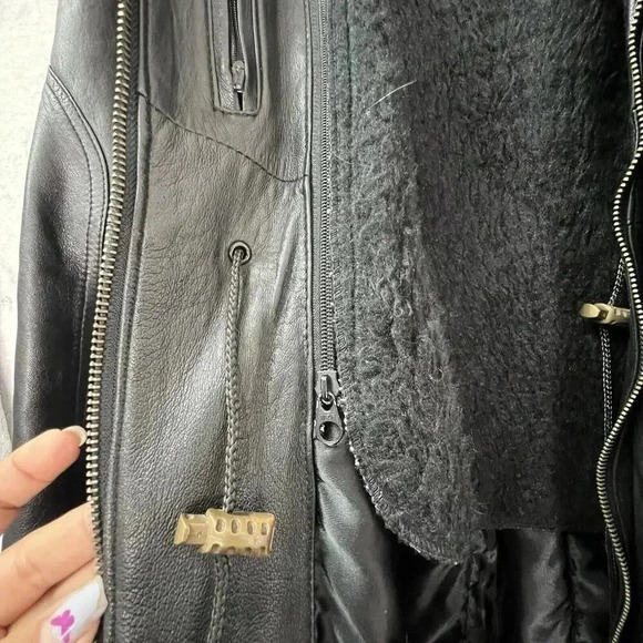 Vintage Stylish Retro Black Leather Belted Jacket Men’s Size L Made In Pakistan - Picture 8 of 16